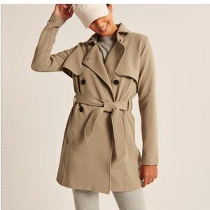 Abercrombie Khaki Drapey Trench Coat, Small